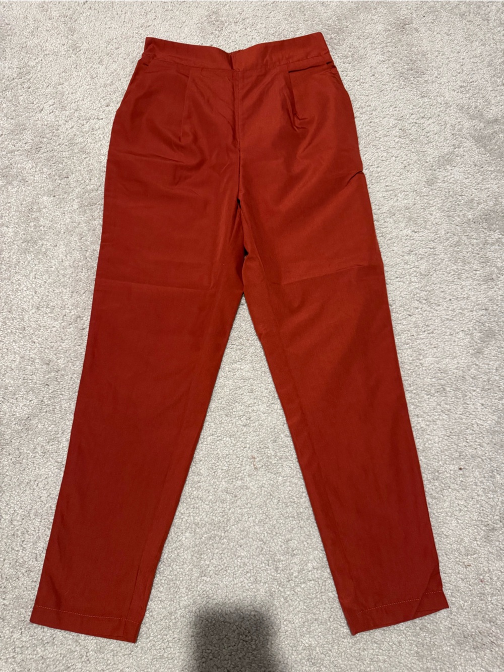 SHEIN Women's Rust Red Pull-On Slim Tapered Pants